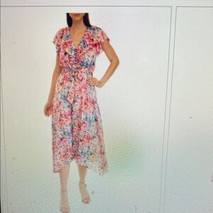 Taylor floral flutter sleeve dress
